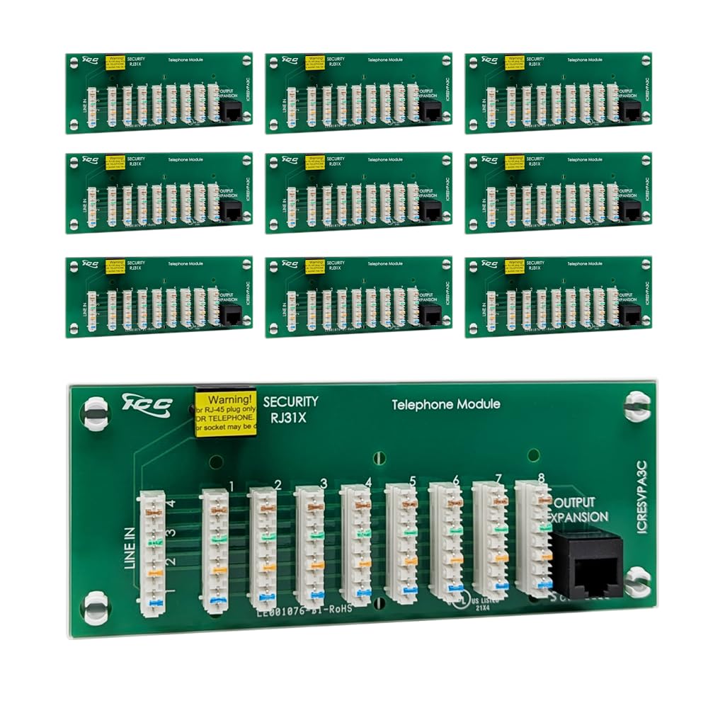 ICC Telephone Expansion Module, RJ-31X, 8 Ports, Adhesive Mount (10 Units)