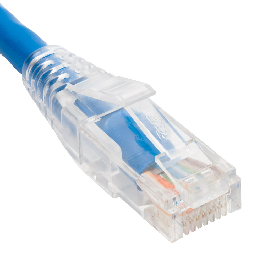 1 FT 25-Pack ICC CAT5e Clear Boot Patch Cord Blue