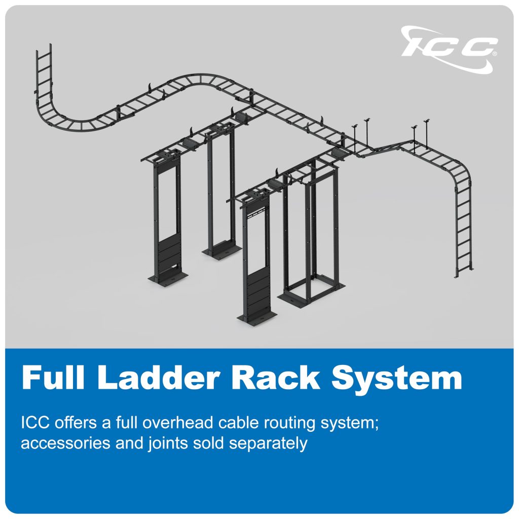 ICC Ladder Rack 5' Cable Runway Straight Section in 2-Pack with Butt ...