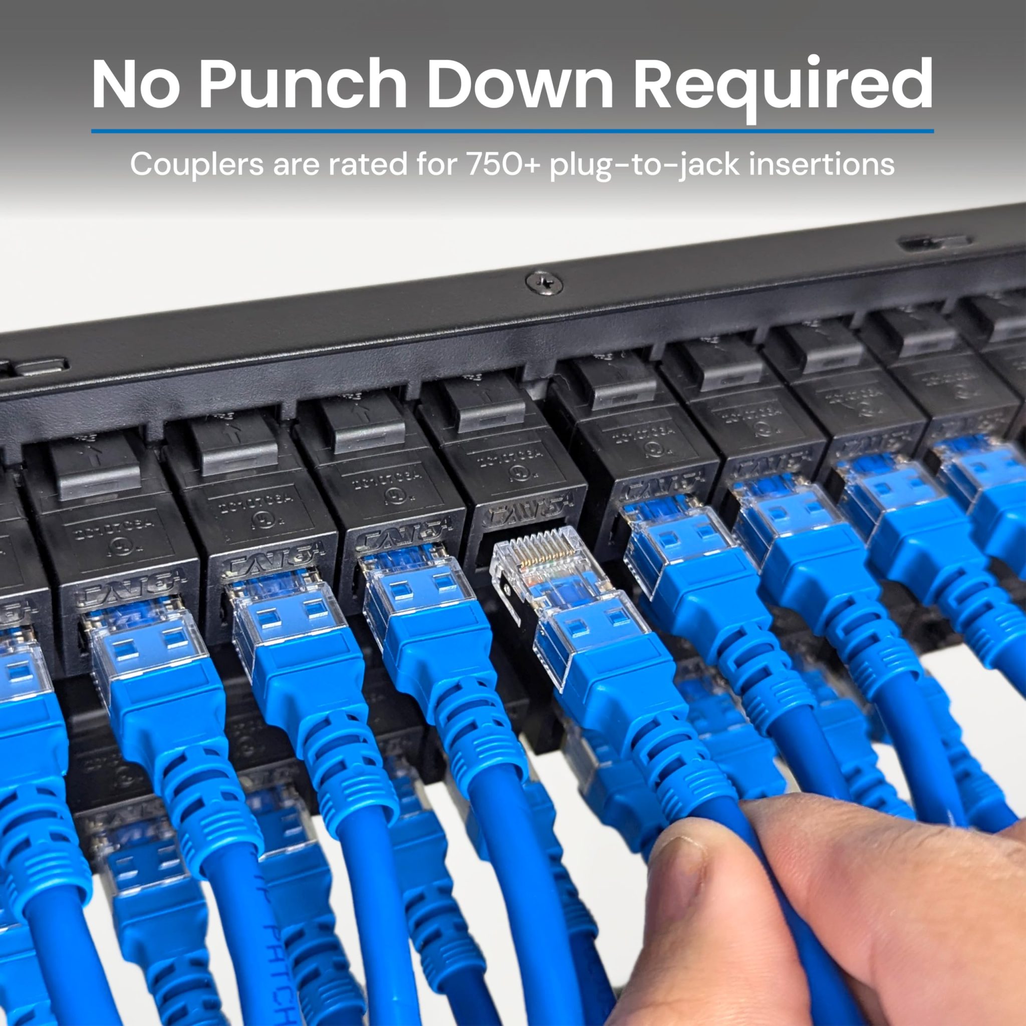 Net Inlet Patch ICC CAT6A Feed-Through Patch Panel, 48 Port, 2U Rackmount, RJ45 ...