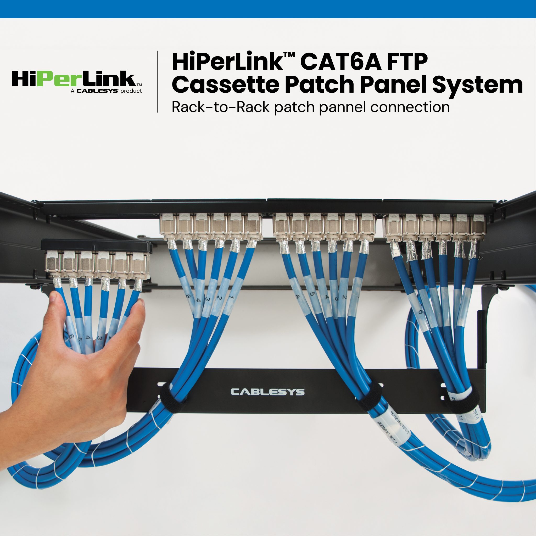 Pre-Terminated CAT6A FTP Patch Panel Cable Assembly, Bezel to Bezel - ICC