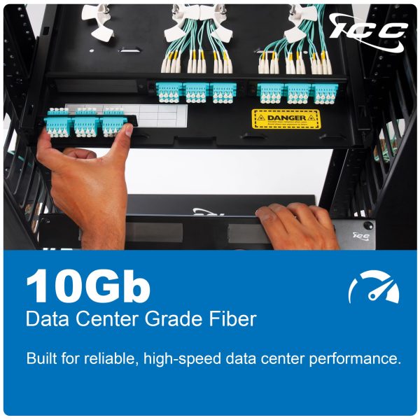 ICC OM3 Multimode LC to LC 50/125µm Fiber Patch Cable, Data Center