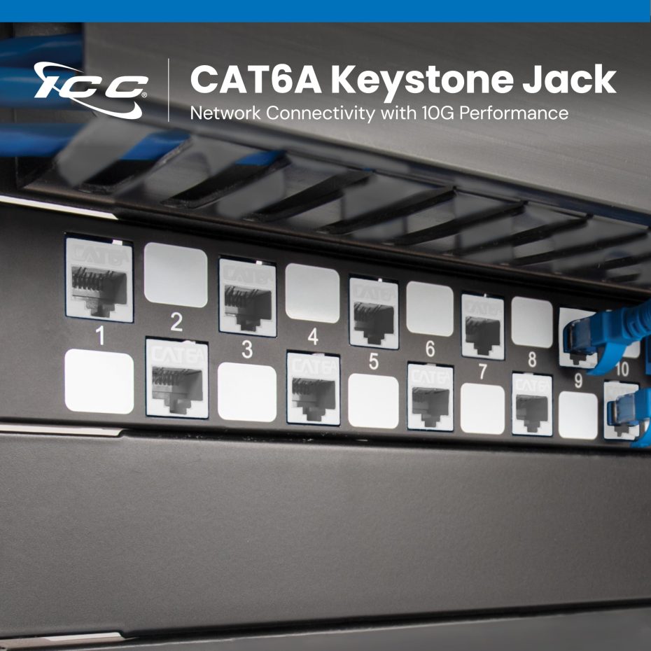 ICC CAT6A Keystone Jack with Inline IDC No Pair Split Wiring (Easier ...