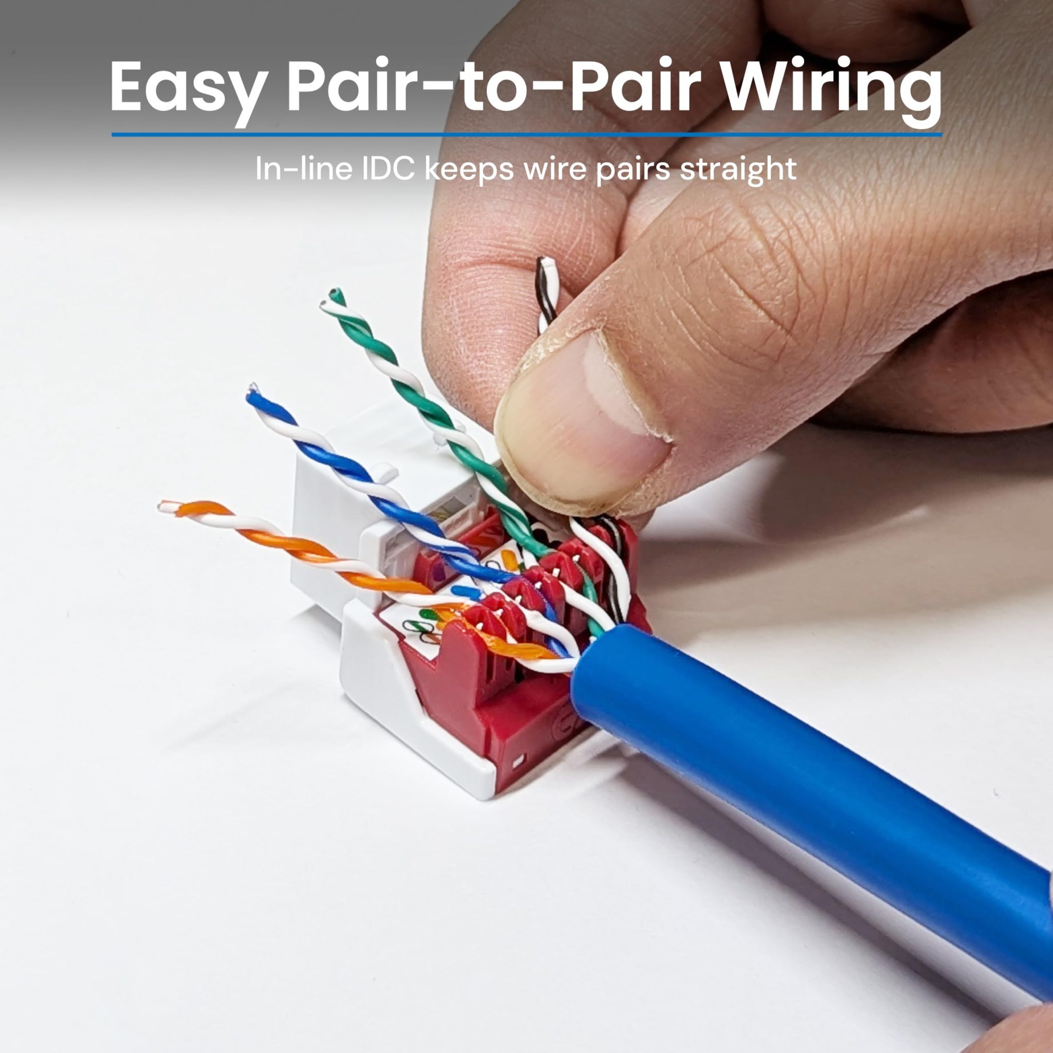 ICC CAT6A Keystone Jack with Inline IDC No Pair Split Wiring (Easier ...