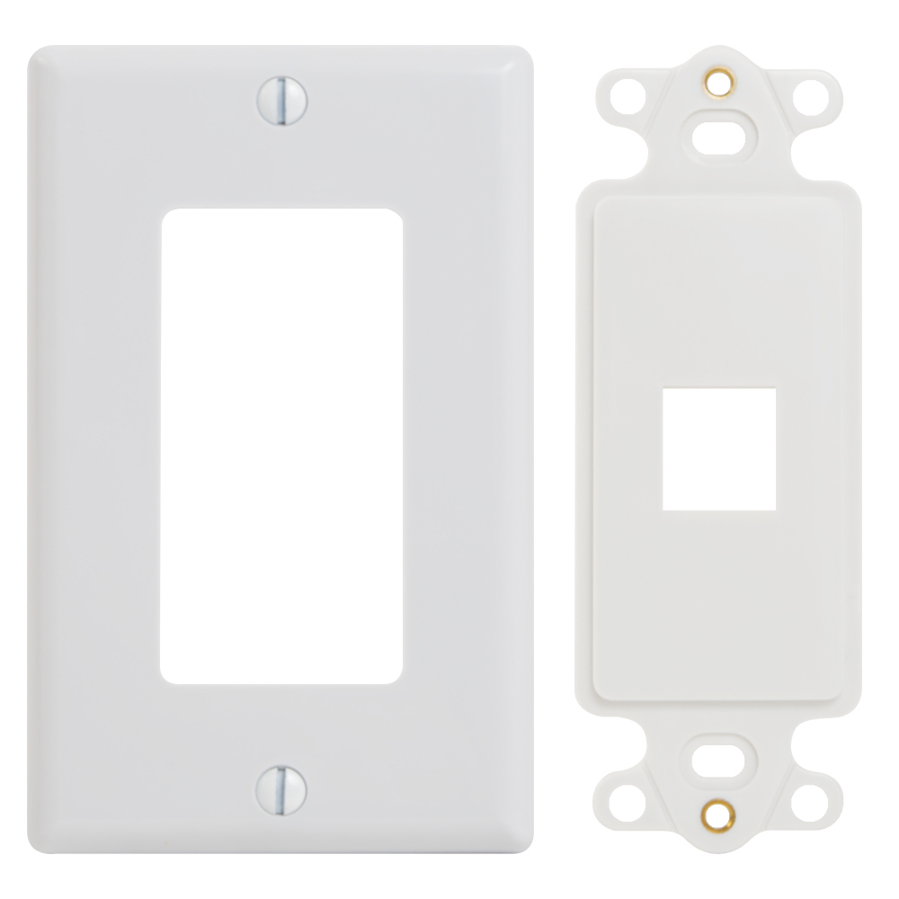 ICC Decorator Wall Plate with Insert for Keystone Jacks, 1-Port